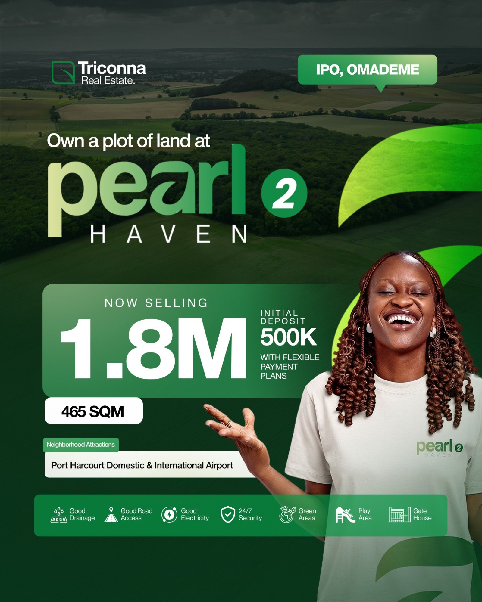 Pearl 2 Haven, Ipo, Omademe, Rivers State — ₦1,800,000
